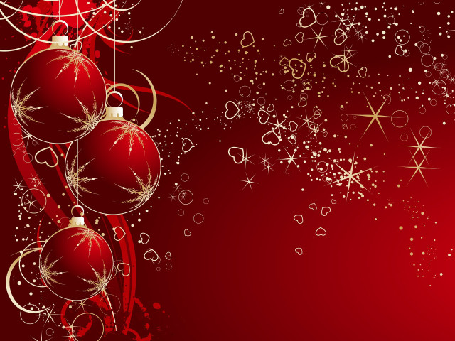 Red christmas background ornaments snowflakes #2 free wallpaper - medium preview image