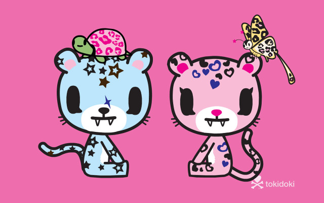 Pink cat butterfly pastel surrealism free wallpaper - medium preview image