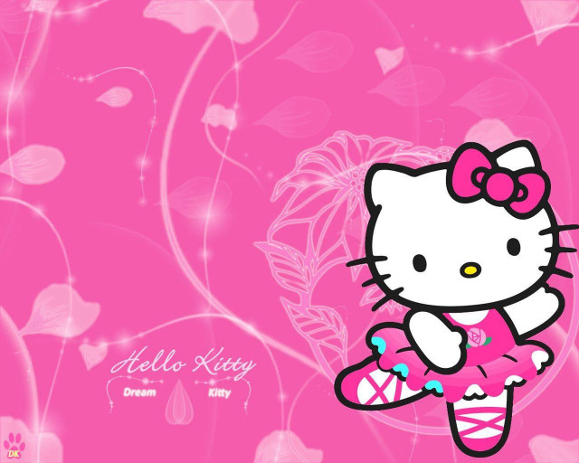 Hello kitty pink background bow #2 free wallpaper - medium preview image
