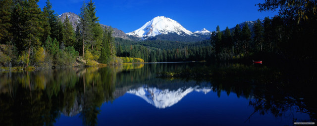 Mountain reflection lake trees forest #2 free wallpaper - medium preview image