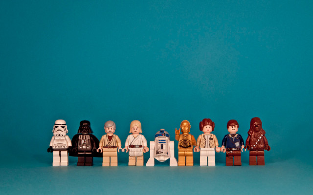 Lego star wars characters lined free wallpaper - medium preview image