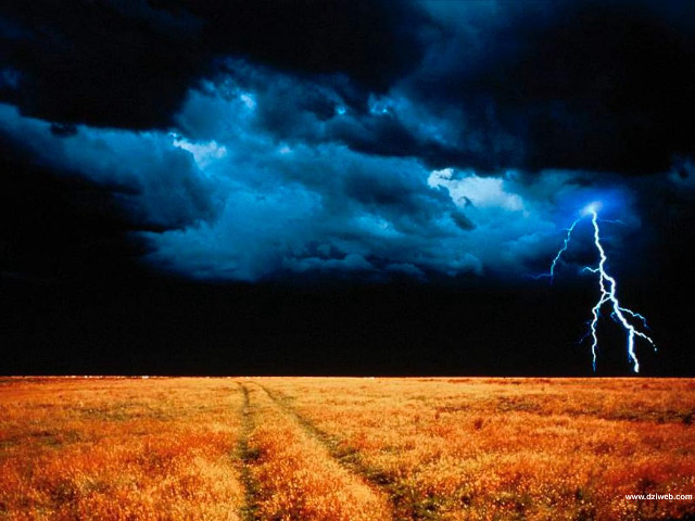 Field path lightning sky grass #2 free wallpaper - medium preview image