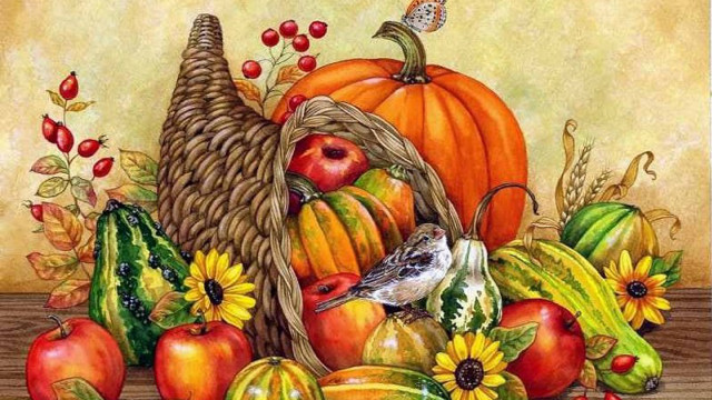 Basket fruit vegetables bird top free wallpaper - medium preview image