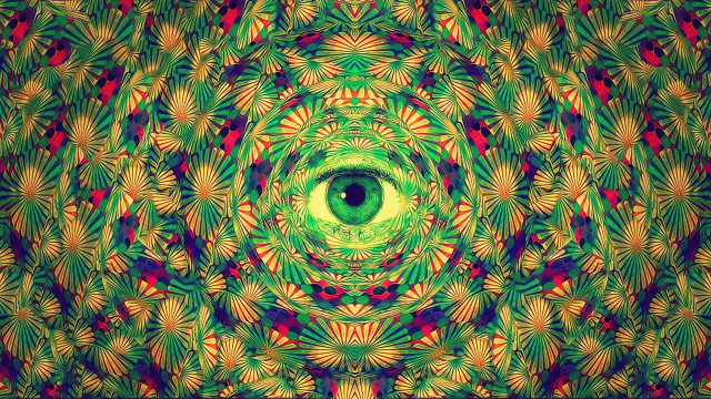 Psychedelic eye center colorful abstract free wallpaper - medium preview image