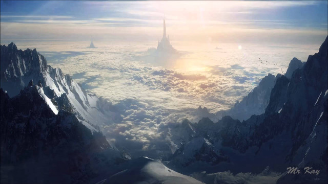 Castle sky mountain clouds sunshine free wallpaper - medium preview image