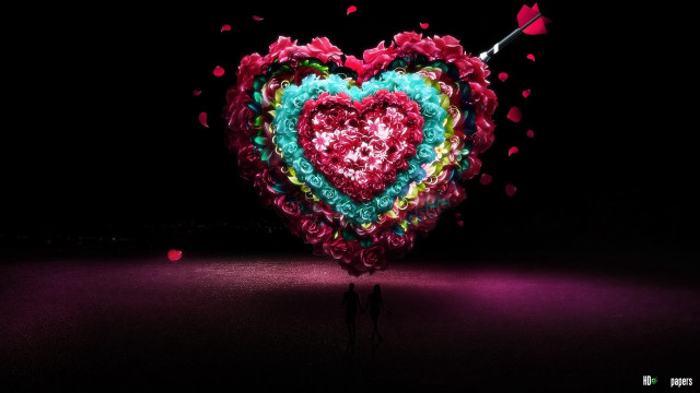 Heart shaped sculpture person holding #2 free wallpaper - medium preview image
