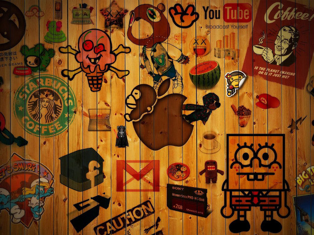 Wooden wall stickers background variety free wallpaper - medium preview image