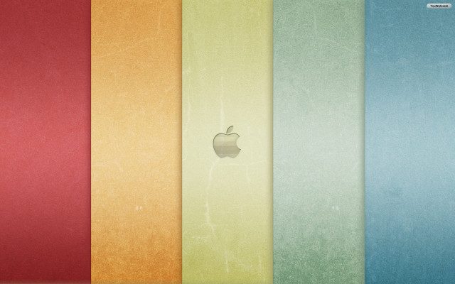 Colored papers apple logo row free wallpaper - medium preview image