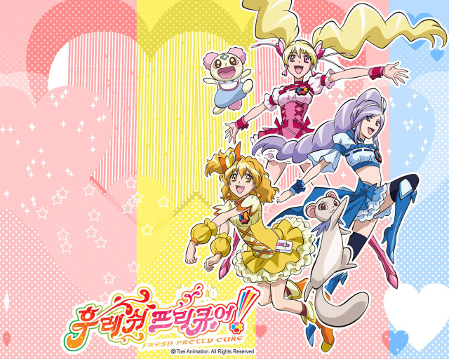 Cartoon characters flying pink background free wallpaper - medium preview image