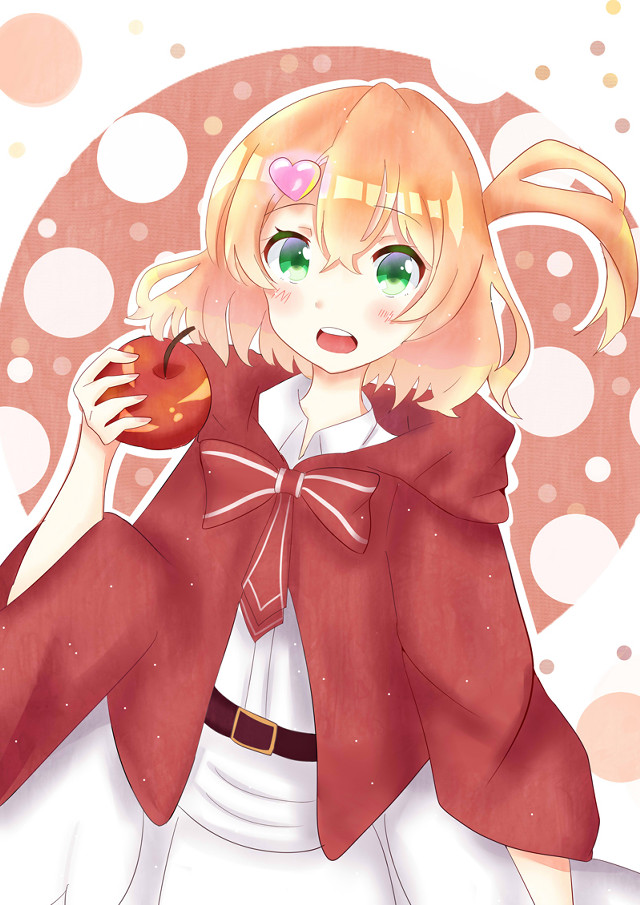 Girl red cape apple pink free wallpaper - medium preview image