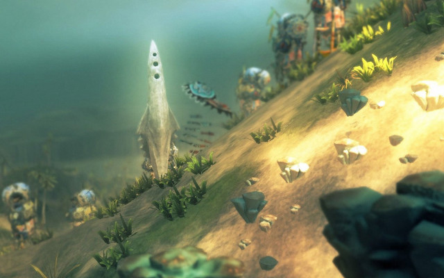 Futuristic landscape rocket sky small free wallpaper - medium preview image