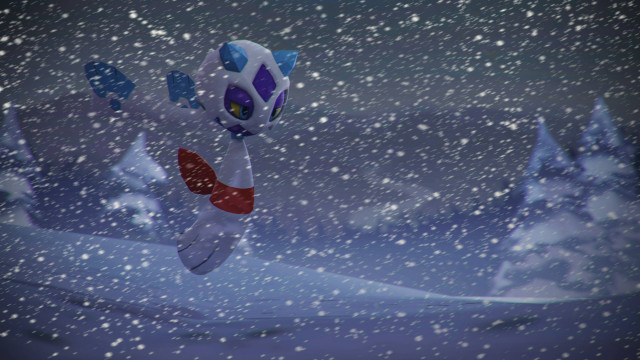 Cartoon character flying snow snowflakes free wallpaper - medium preview image