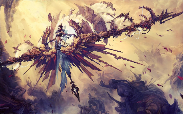 Bird water background foreground painting free wallpaper - medium preview image