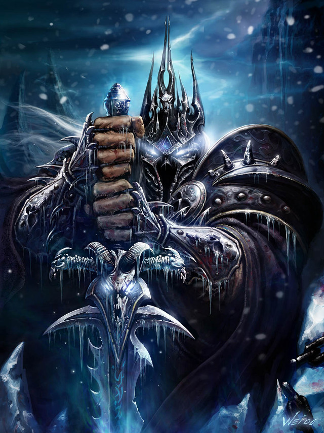 Man sword demon ice painting free wallpaper - medium preview image