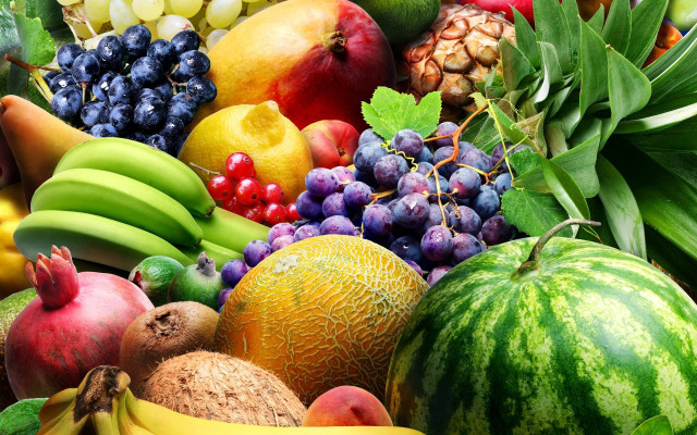 Fruits and vegetables assortment colorful free wallpaper - medium preview image