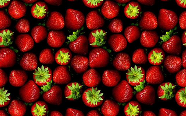 Strawberry pattern berry leaf food free wallpaper - medium preview image