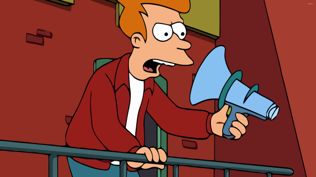Man holding megaphone yelling surprised free wallpaper - medium preview image