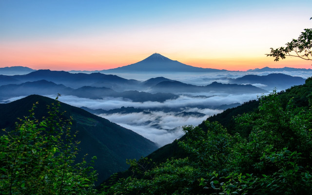 Mountain clouds sunset nature beach free wallpaper - medium preview image