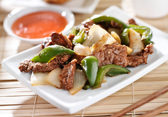 Plate food meat vegetables chopsticks free wallpaper - medium preview image