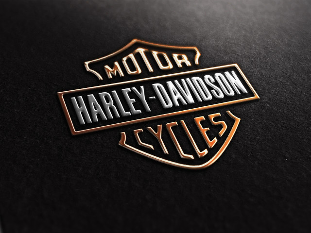 Harley davidson logo black gold free wallpaper - medium preview image