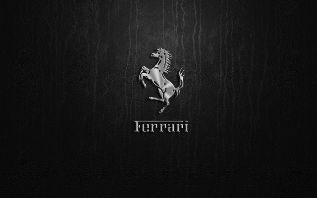 Ferrari logo black background white free wallpaper - medium preview image