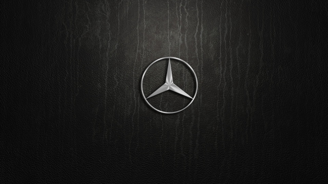 Mercedes logo black leather dark free wallpaper - medium preview image