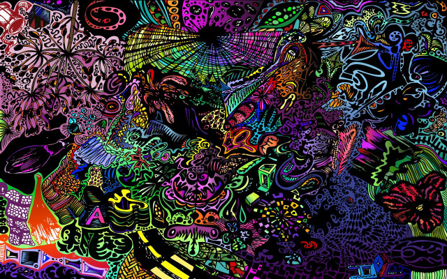 Colorful painting woman umbrella rain free wallpaper - medium preview image