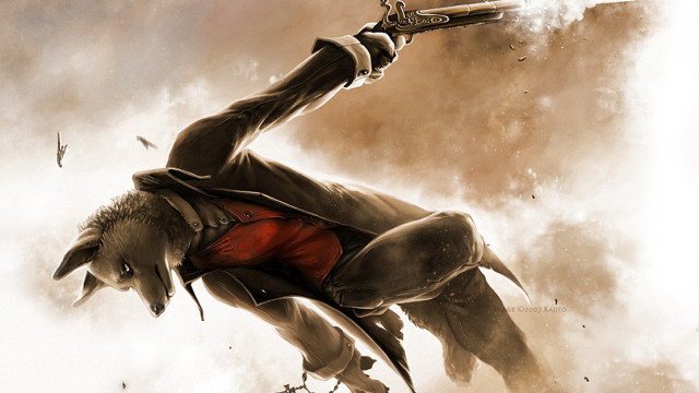 Man suit gun horse sky free wallpaper - medium preview image