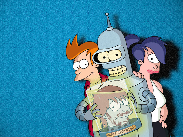Cartoon man woman robot beard free wallpaper - medium preview image