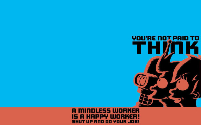 Man robot poster mindless worker free wallpaper - medium preview image