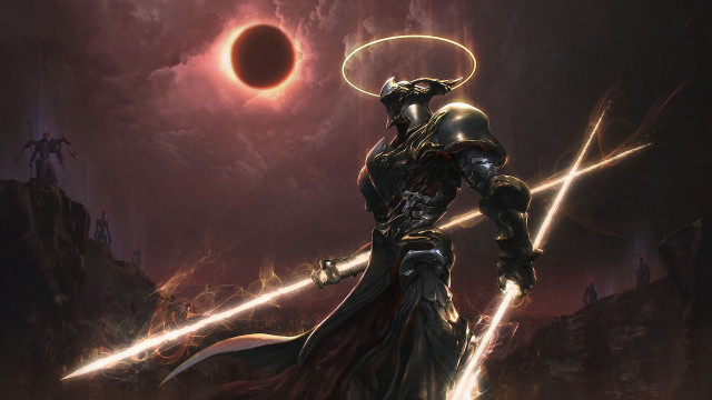 Armor swords red sun dark free wallpaper - medium preview image