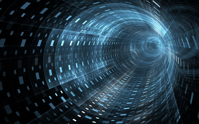 Blue black tunnel white light free wallpaper - medium preview image