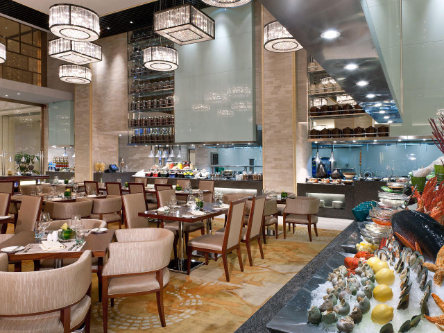 Restaurant buffet food window city free wallpaper - medium preview image