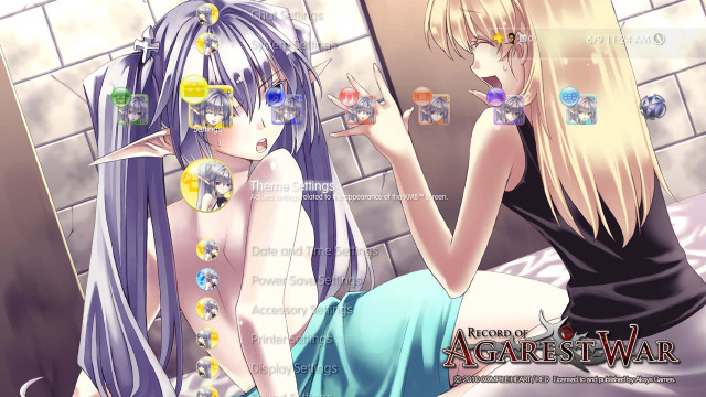 Anime girls sitting bed back free wallpaper - medium preview image