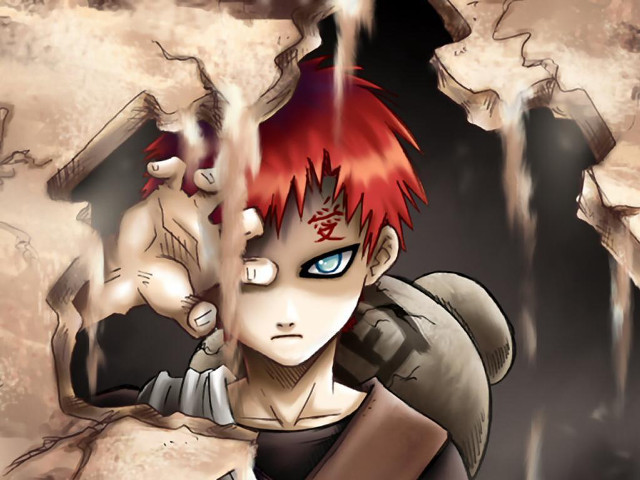 Cartoon redhair blueeyes knife outdoors free wallpaper - medium preview image