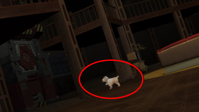 Dog walking dark room red free wallpaper - medium preview image