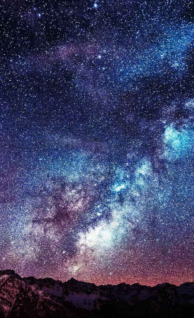 Night sky stars mountain range #12 free wallpaper - medium preview image