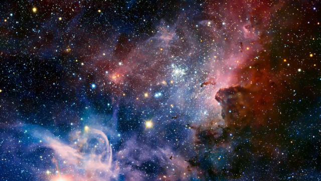 Starry cluster blue red space free wallpaper - medium preview image
