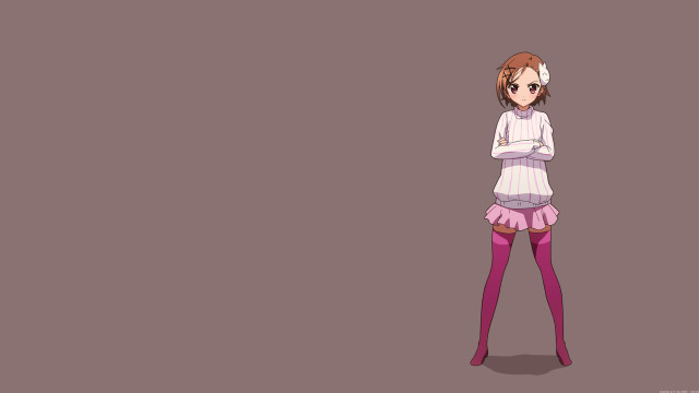 Girl short skirt boots arms free wallpaper - medium preview image