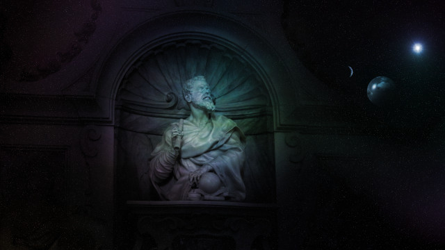 Statue man window light planet free wallpaper - medium preview image