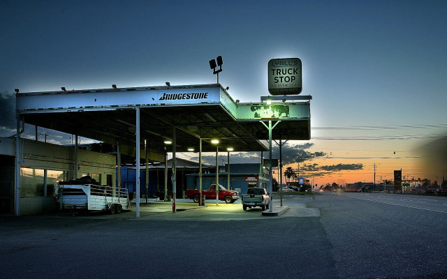 Car dealership truck sunset dawn free wallpaper - medium preview image