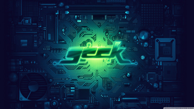 Circuit neon green blue dark free wallpaper - medium preview image
