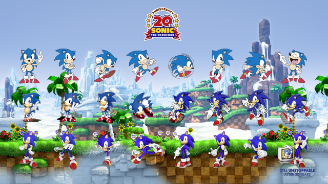 Sonic characters city sky background free wallpaper - medium preview image