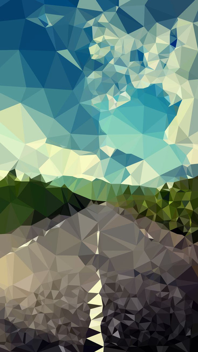 Road sky clouds digital painting free wallpaper - medium preview image