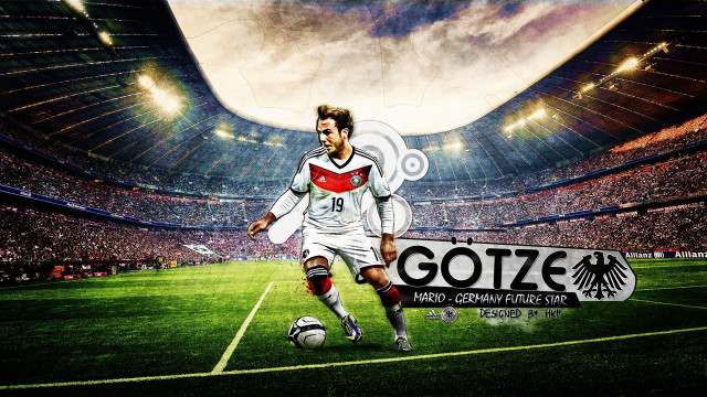 Man running soccer ball stadium free wallpaper - medium preview image