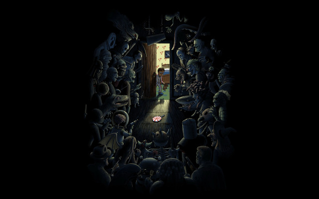 Room filled people doorway person free wallpaper - medium preview image