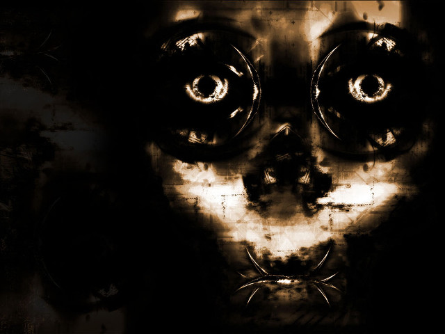 Creepy face big eyes scary free wallpaper - medium preview image