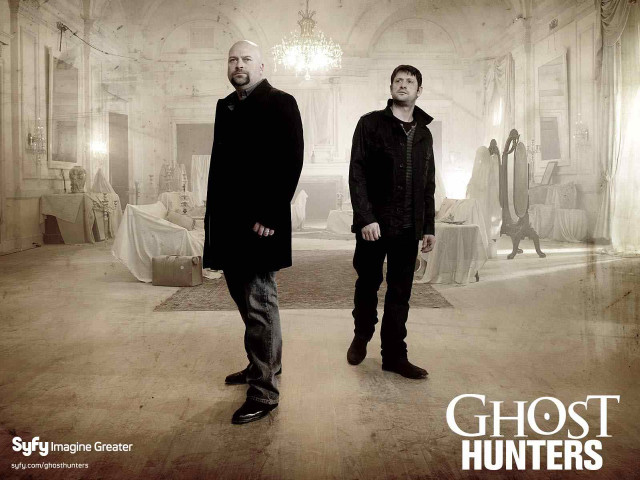 Two men ghost hunters sign free wallpaper - medium preview image
