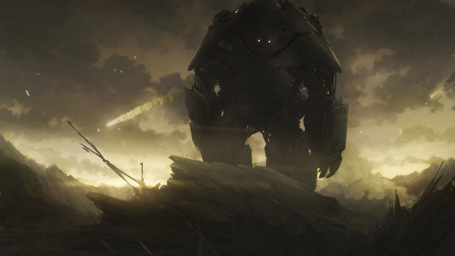 Giant robot field grass sky #2 free wallpaper - medium preview image