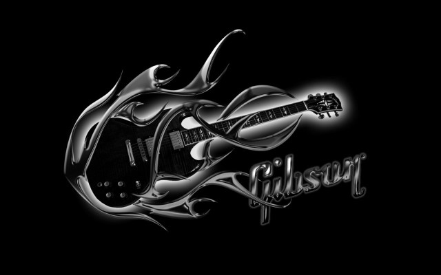 Guitar flamed design gibson black free wallpaper - medium preview image